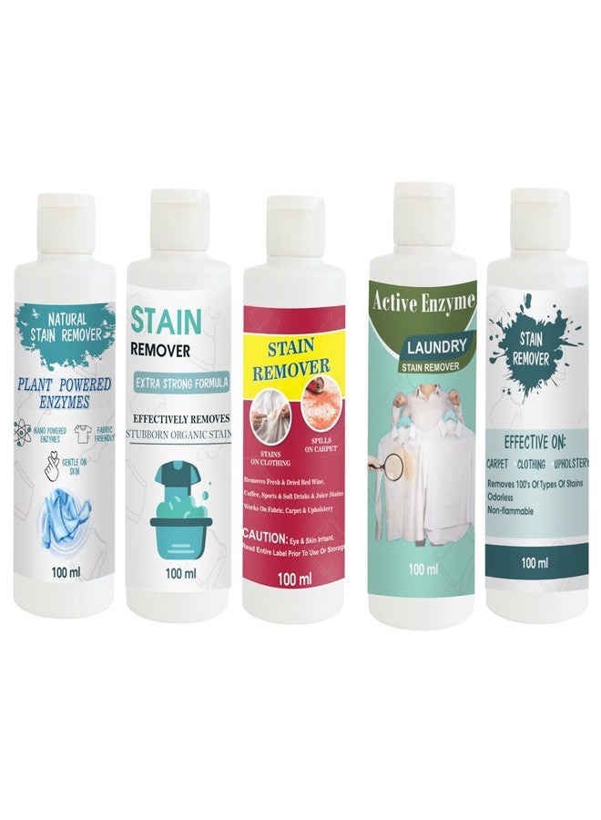 TOOVUS Stain Remover Combo Pack of Shirt, Doll, Red, Pista and Sky Stain Remover | Multi-Surface Cleaning Solution for Clothes, Fabrics, Upholstery (100 g Each) - Image 1